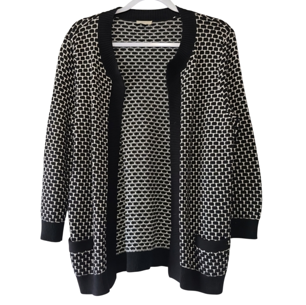 Talbots Open Knit Cardigan Women’s Sz M 3/4 Sleeve Career Officewear Coastal
